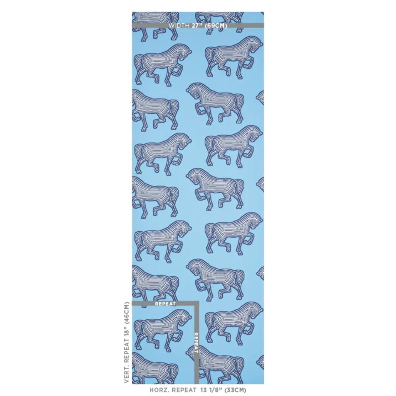 Faubourg Wallpaper, Blue