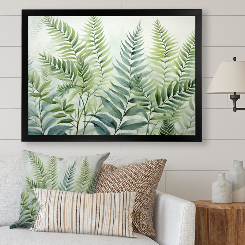 " Ferns Enchanting Ferns III ", H 12 po x l 20 po x P 1 po, Cadre simple noir