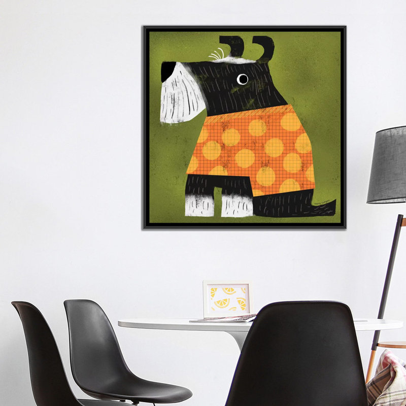 «Terry Schnauzer» par Terry Runyan, reproduction sur toile tendue, H 18 po x l 18 po x P 1,5 po, Toile avec cadre noir
