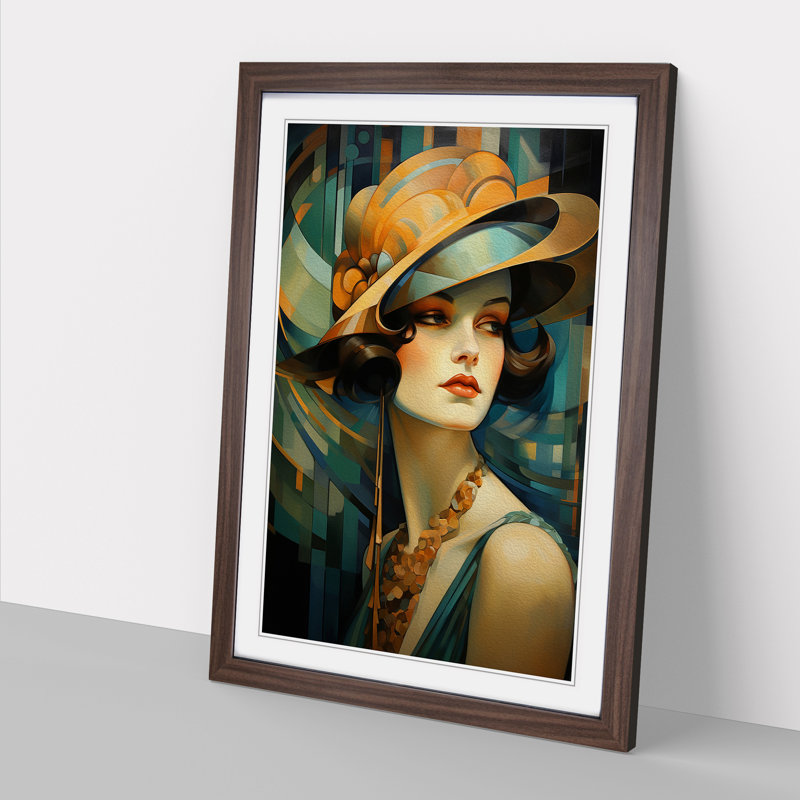 Single Picture Frame Print on Wood, 34cm H x 25cm W, Walnut Framed