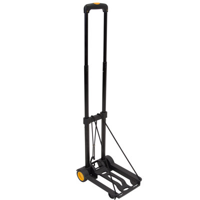 Mount-It! Folding Luggage Cart & Dolly, 77 Lbs. Capacity, Luggage Trolley Cart w/ Telescoping Handle