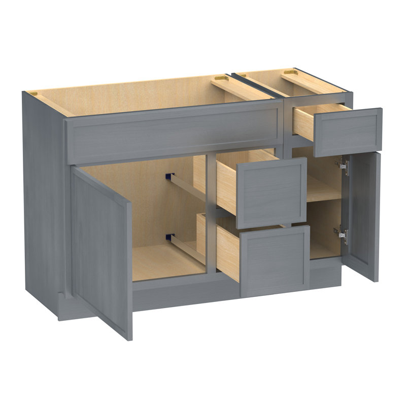 Base de meuble-lavabo simple 48 po seulement, Argent argent