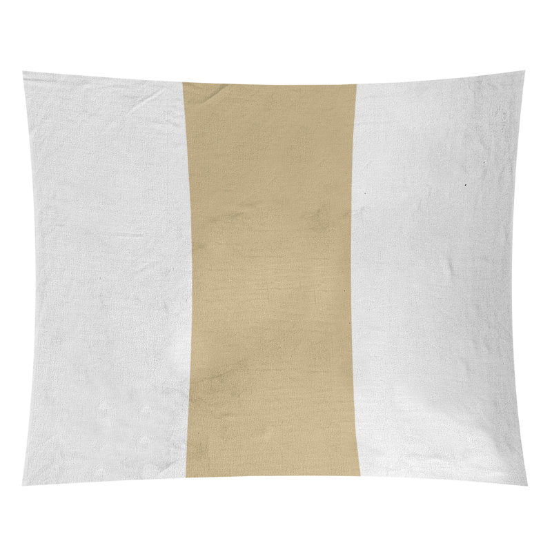Polyester tapisserie de la Nouvelle-Orléans, H 68 po x l 80 po, Blanc / Doré