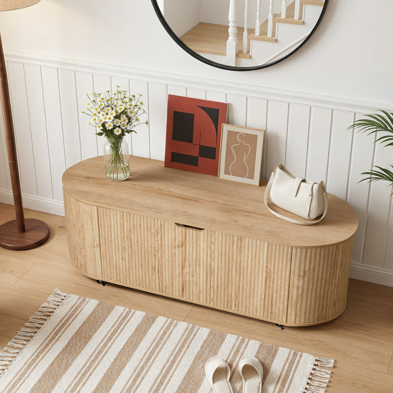 Coffre de rangement en bois pour chambre à coucher, salon, entrée, Naturel