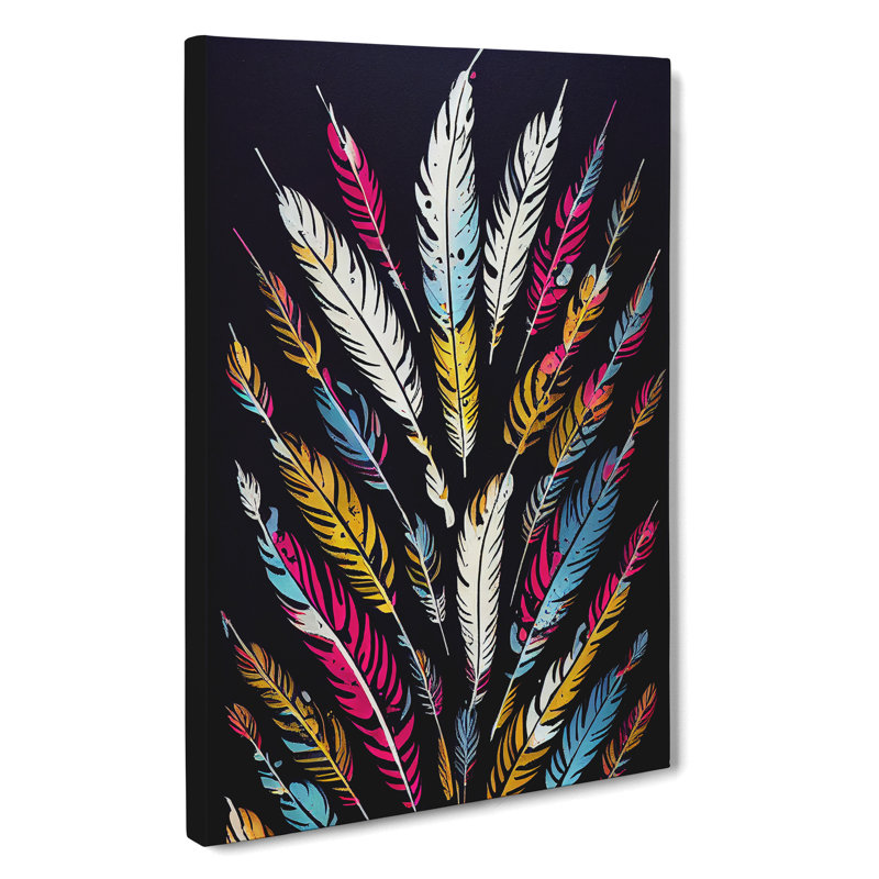 Feathers Splashed No.1 - Wrapped Canvas, 50cm H x 35cm W