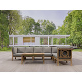 Natsepa Outdoor 8 - Piece Teak Conversation Set