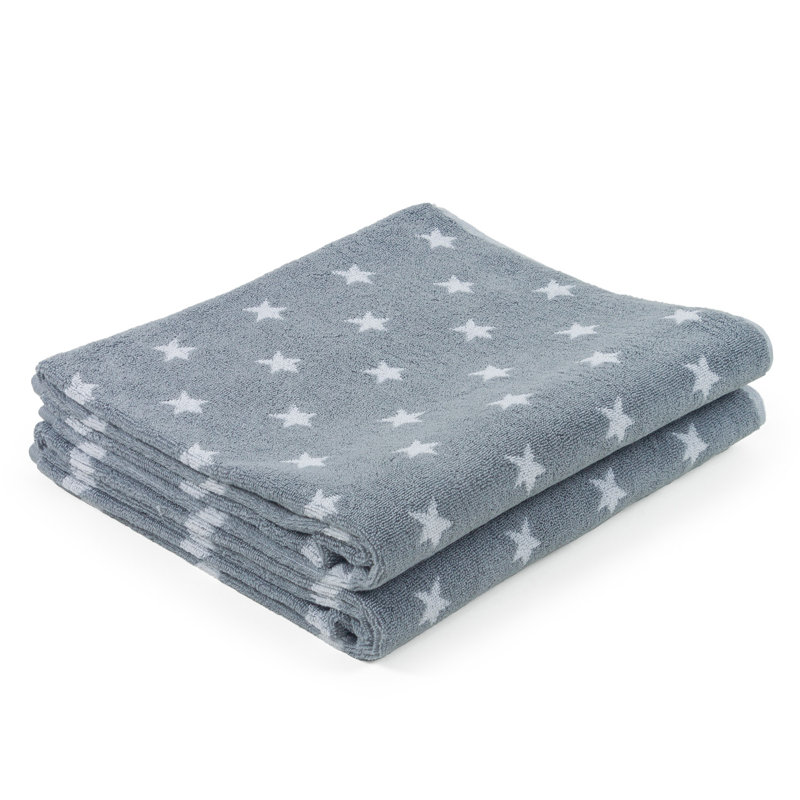 Evan Cotton Midweight Bath Towel, White/Grey