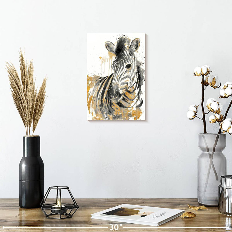 Brampt Water Zebra With Gold, 12" H x 8" W
