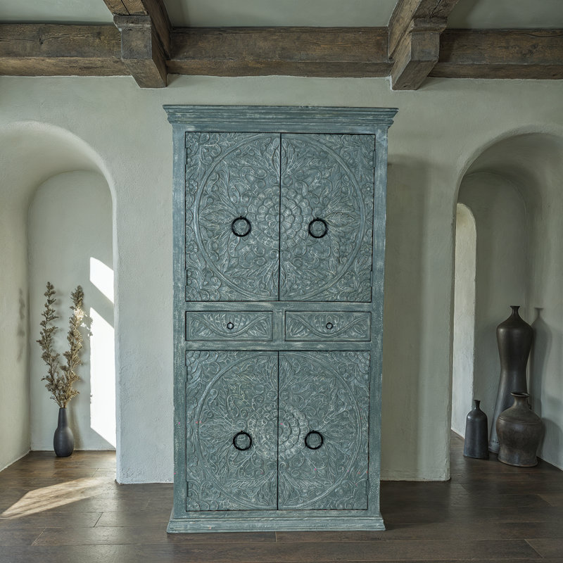Armoire 4 portes Lancey, Gris vintage