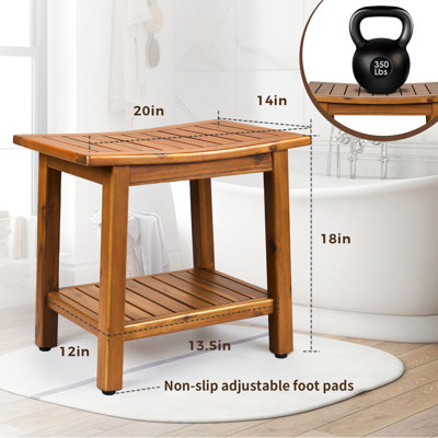 20'' W Teak Shower Bench