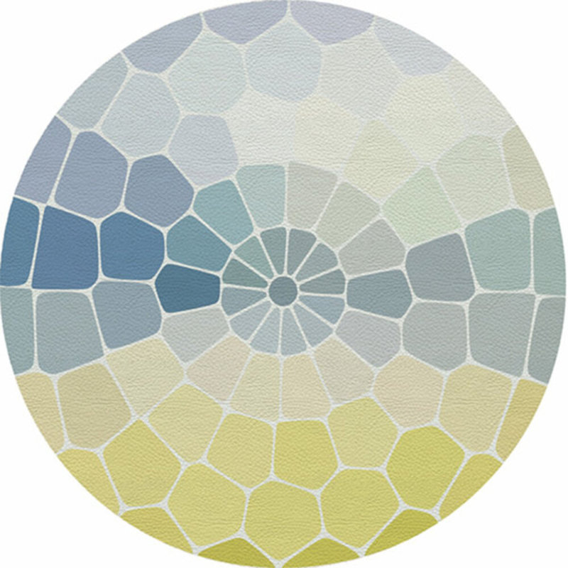 Mosaico Vegan Leather Round Pebble Placemat, Taormino