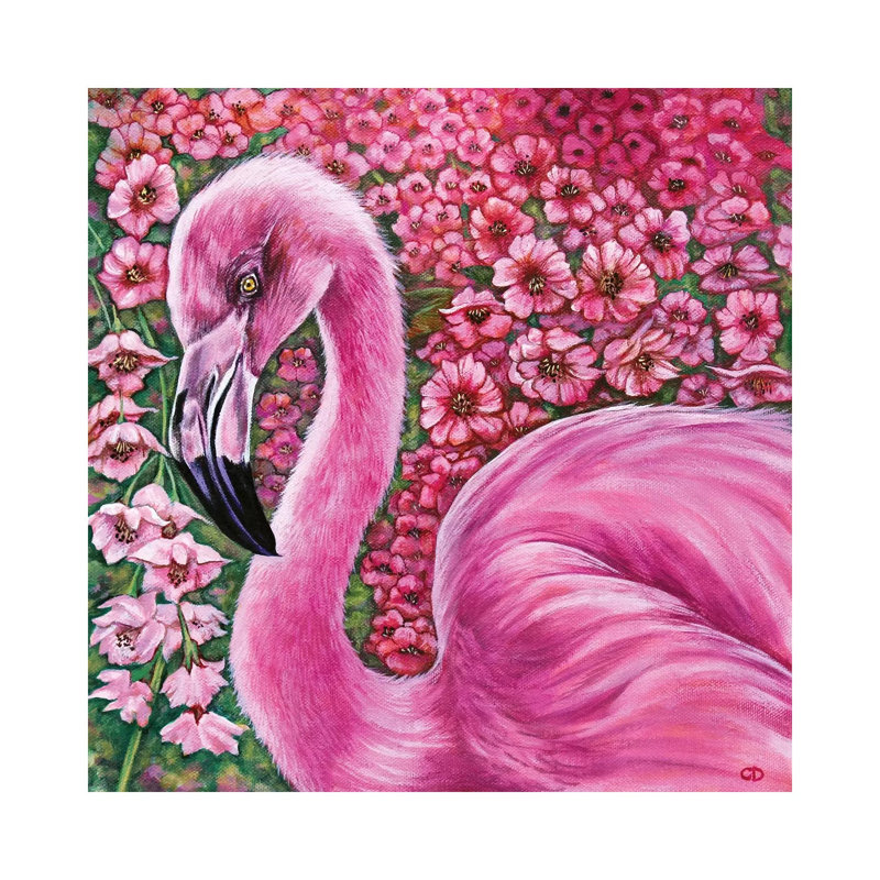 Pink Flamingo by Cyndi Dodes - Wrapped Canvas Gallery-Wrapped Canvas Giclée, 66.04 cm H x 66.04 cm W x 3.175 cm D