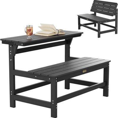 Foldable Outdoor Convertible Bench Picnic Table, 2‑in‑1 Transforming Design Switches Between Bench and Picnic Table