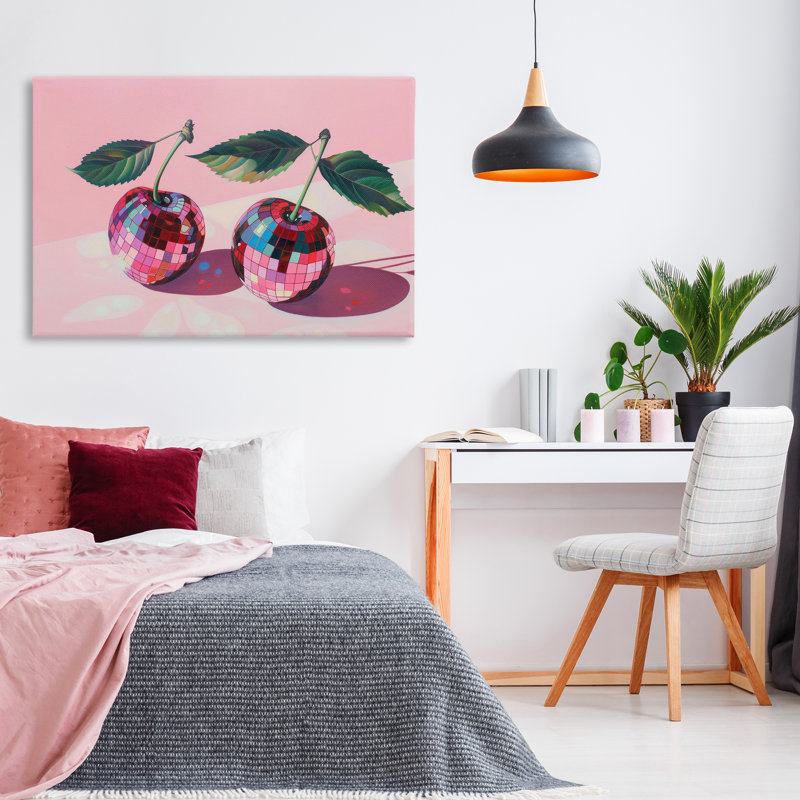 Toile disco ball cherry pair, design par LSR Creative Studio, H 30 po x l 45 po