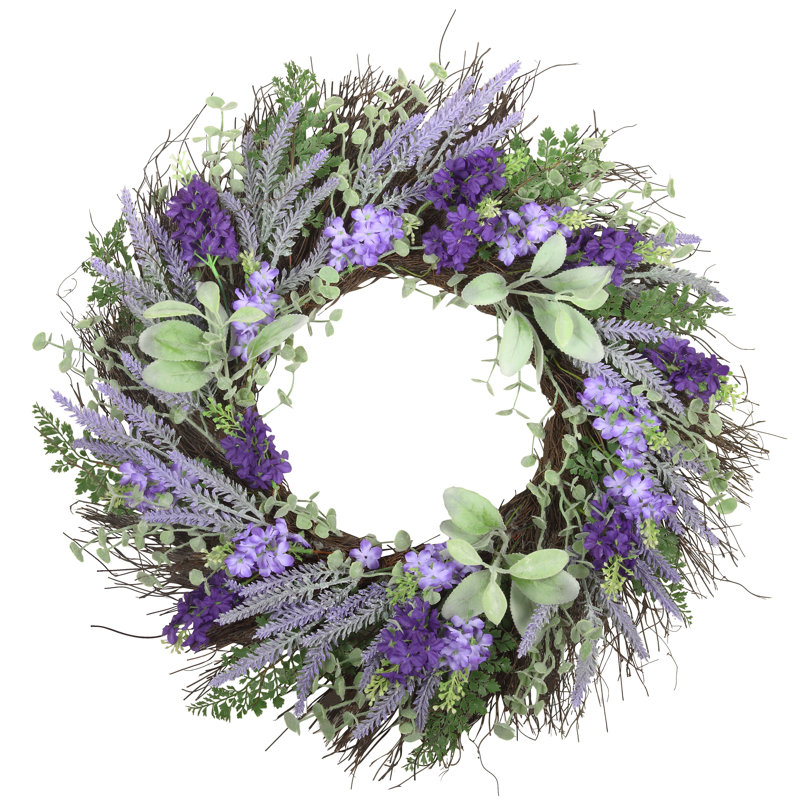 Fausse couronne de lavande 24 po
