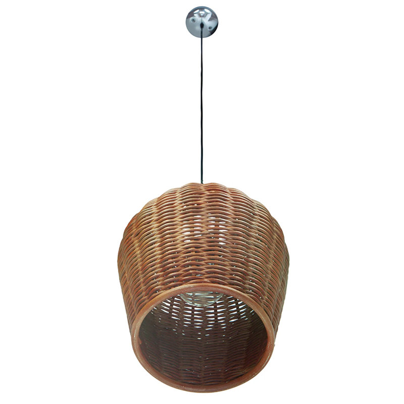 Luminaire suspendu en forme de cloche à 1 lumière Hatsu, Brun rustique