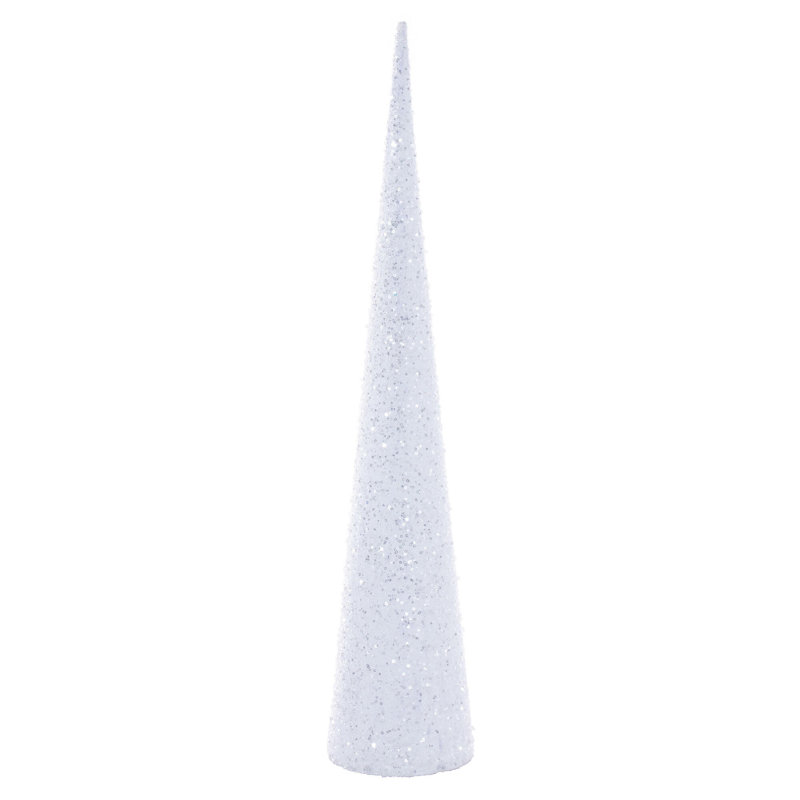 Vickerman 15"/24"/30" White Cone Tree Assortment of 3., White