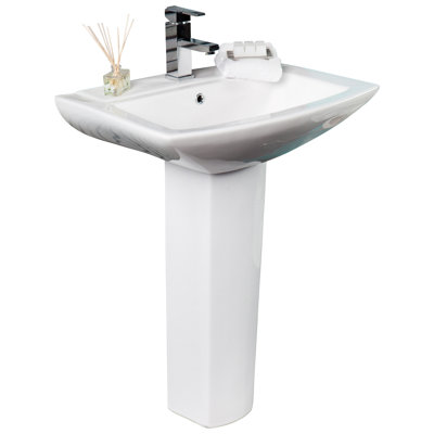 Lavabo de salle de bain ovale 26 po en porcelaine vitreuse blanche avec trop-plein 26 po