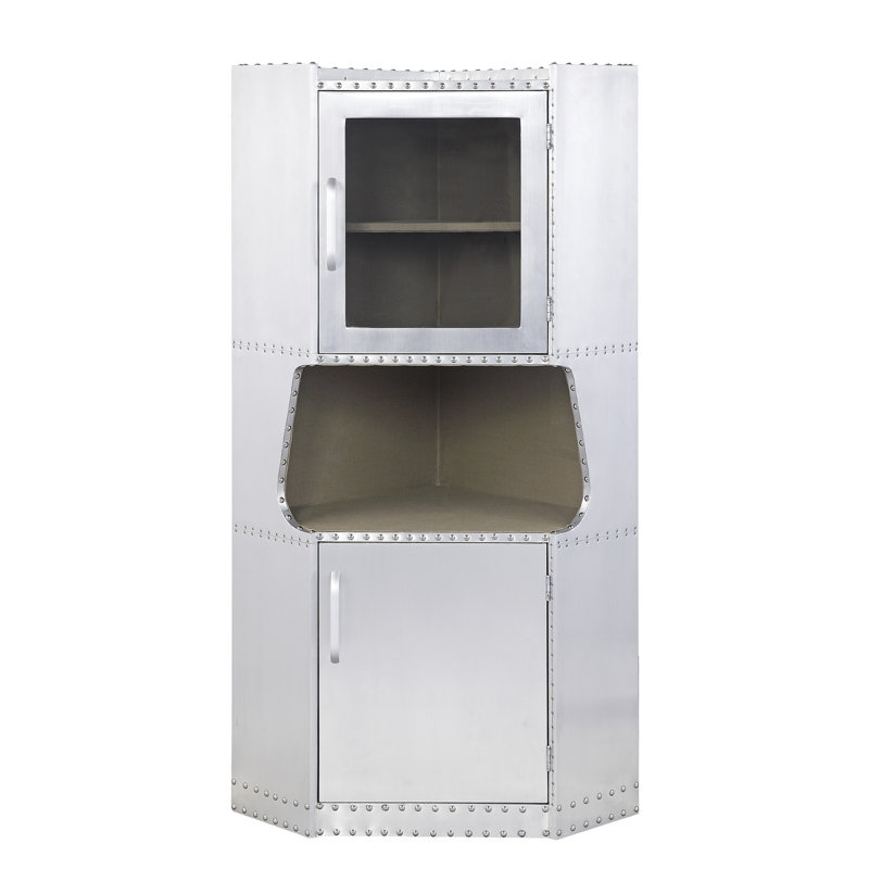 Armoire en aluminium avec 1 tablette, offrant un rangement efficace et une étagère esthétique à 2 portes pour le rangement