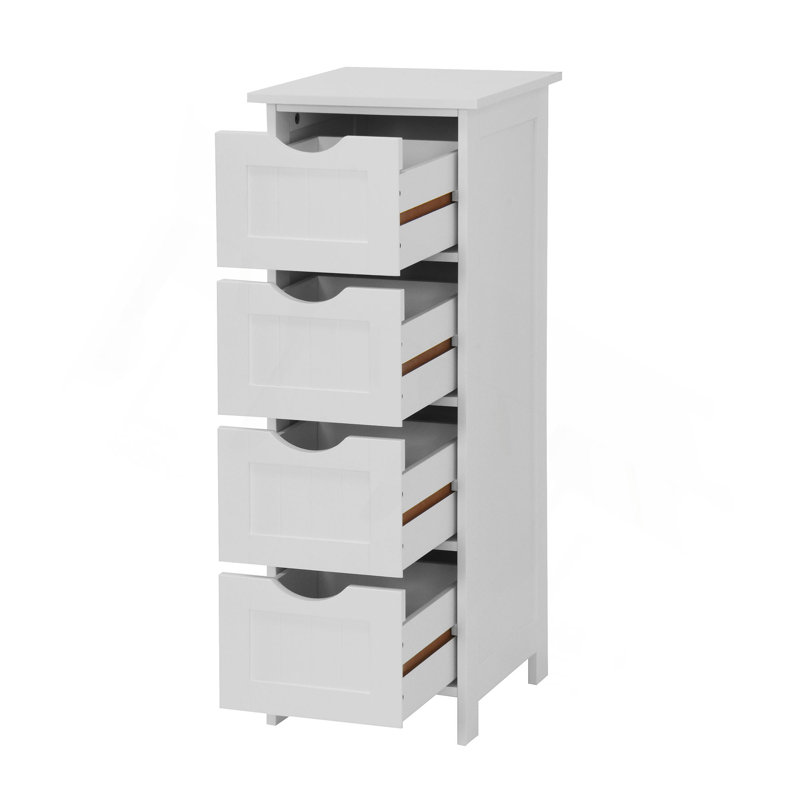 Armoire de rangement blanche pour salle de bain, armoire autoportante avec tiroirs