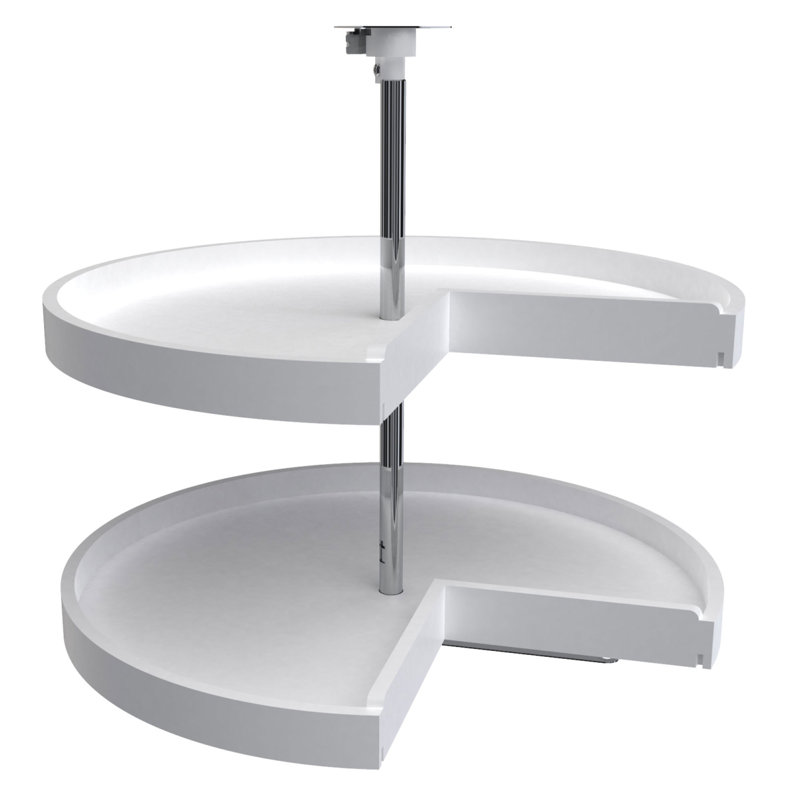 Rev-A-Shelf Lazy Susan Pie-Cut Polymer 2-Shelf, White, 28" W