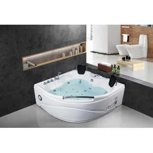 Baignoire combinée 59 po x 59 po en fibre de verre avec chauffe-eau Alcove