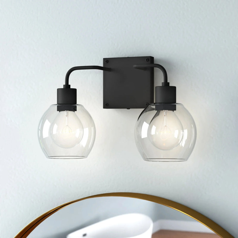 Tanner 2 - Light Dimmable Vanity Light, Matte Black, Clear
