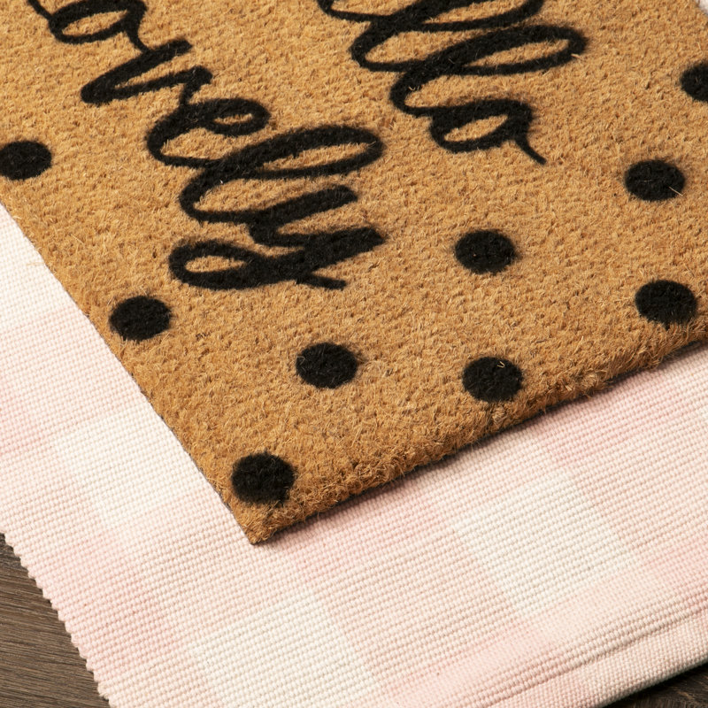 Eleena Non-Slip Chequered Indoor Doormat, Pink