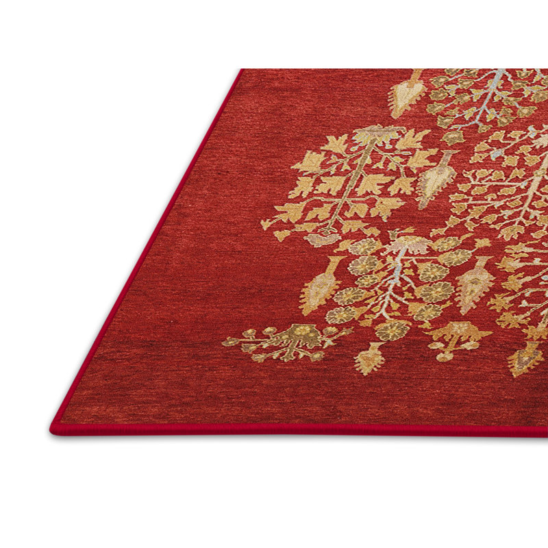 Tapis oriental rouge / jaune Mellville, Tapis de couloir 2 pi x 5 pi
