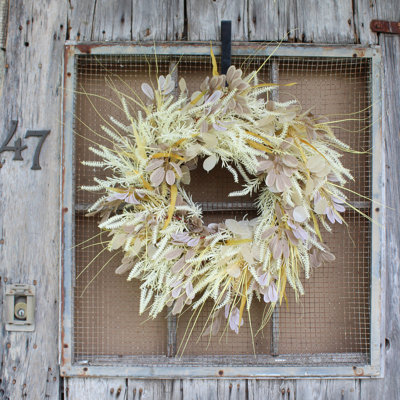 Handcrafted Faux Wheat Silk Wreath