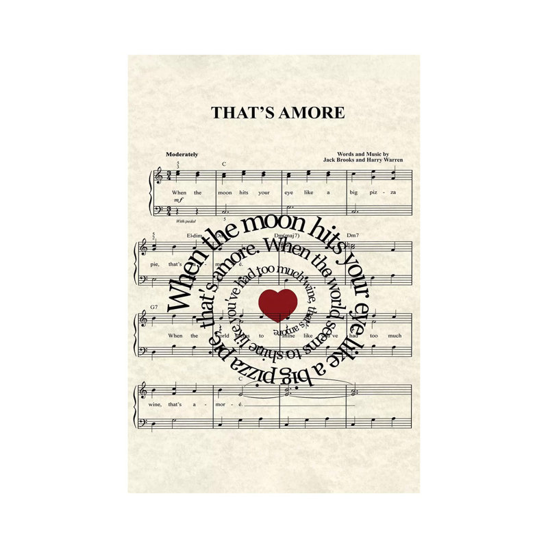 That's Amore - Print on Canvas, Wrapped Canvas, 101.6 cm H x 66.04 cm W x 1.91 cm D