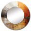 Gris orange, gris et orange, «Geologique Wonders - Dams Large», miroir rond gris unique, reproduction d'art en métal-99619757