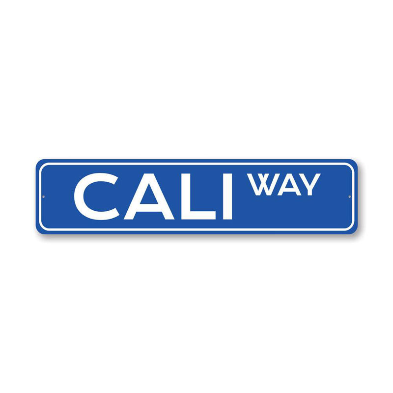 Plaque de rue en aluminium Cali Way, H 4 po x l 18 po x P 0,04 po