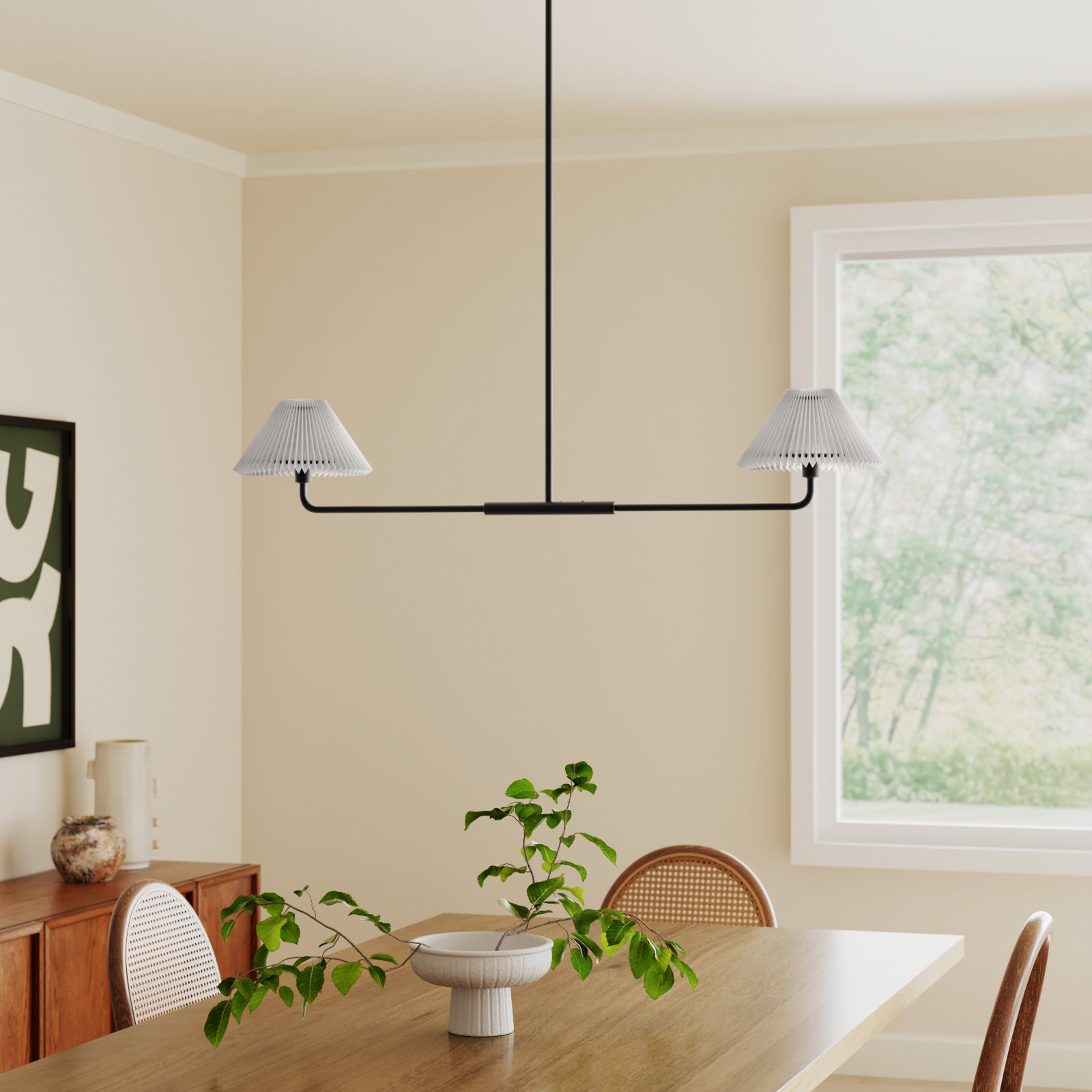 Pearson 2-Light Chandelier, Matte Black