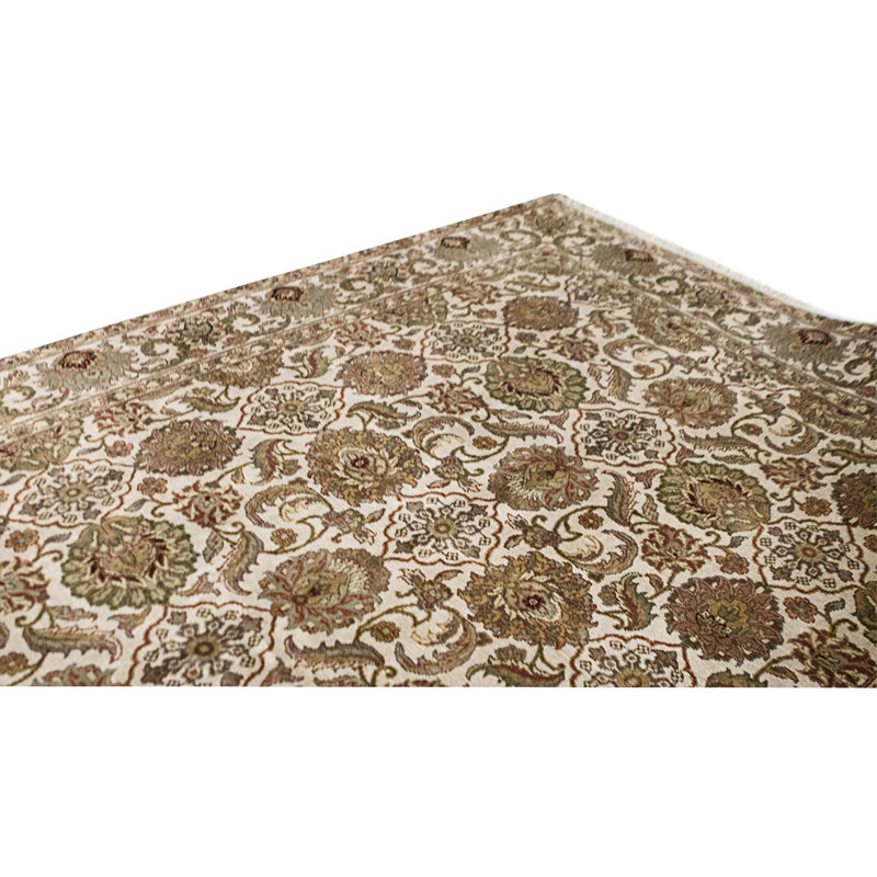 High-Quality Hand-Knotted Ivory Area Rug