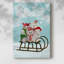 Chouette de Noël traîneau sur toile-1149970454