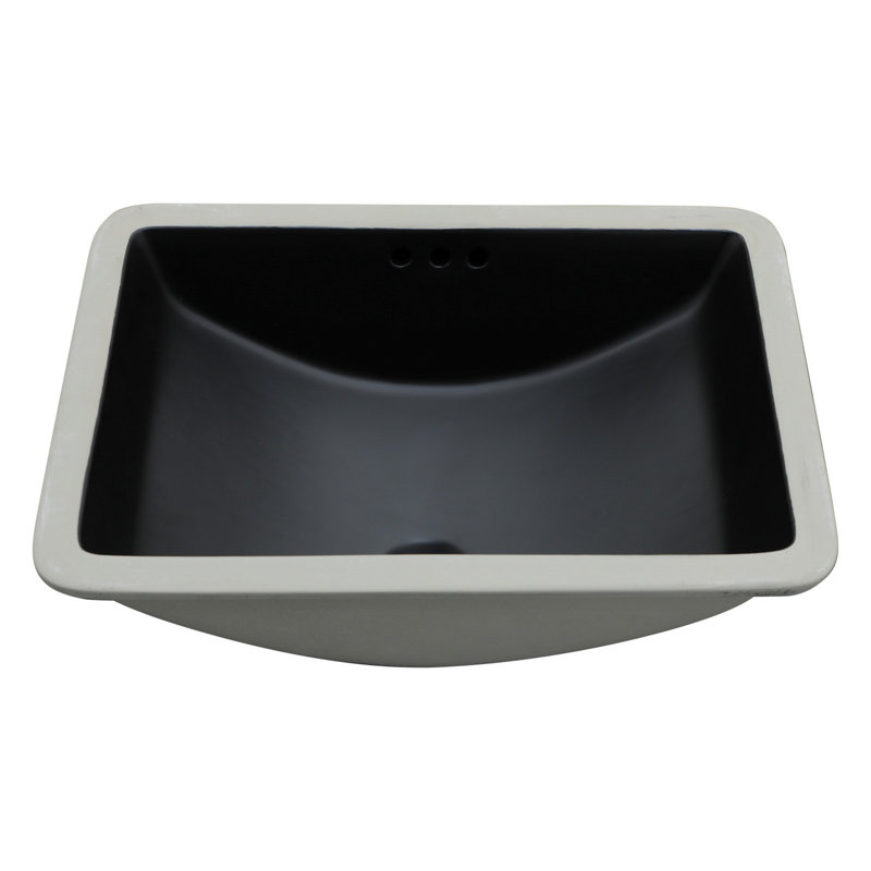 Rectangular Shape Sink, Ceramic Undermount Bathroom Sink With Overflow