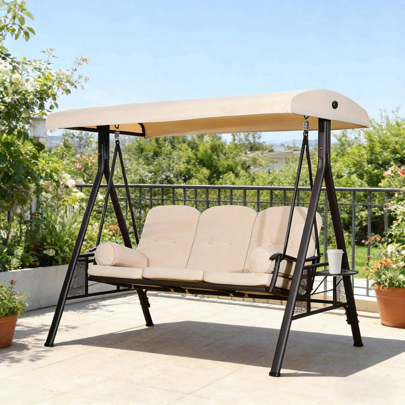 Balancelle de patio 3 places, Beige