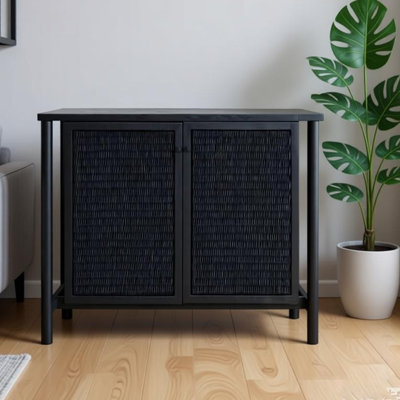 Retro wall-mounted woven storage entrance cabinet