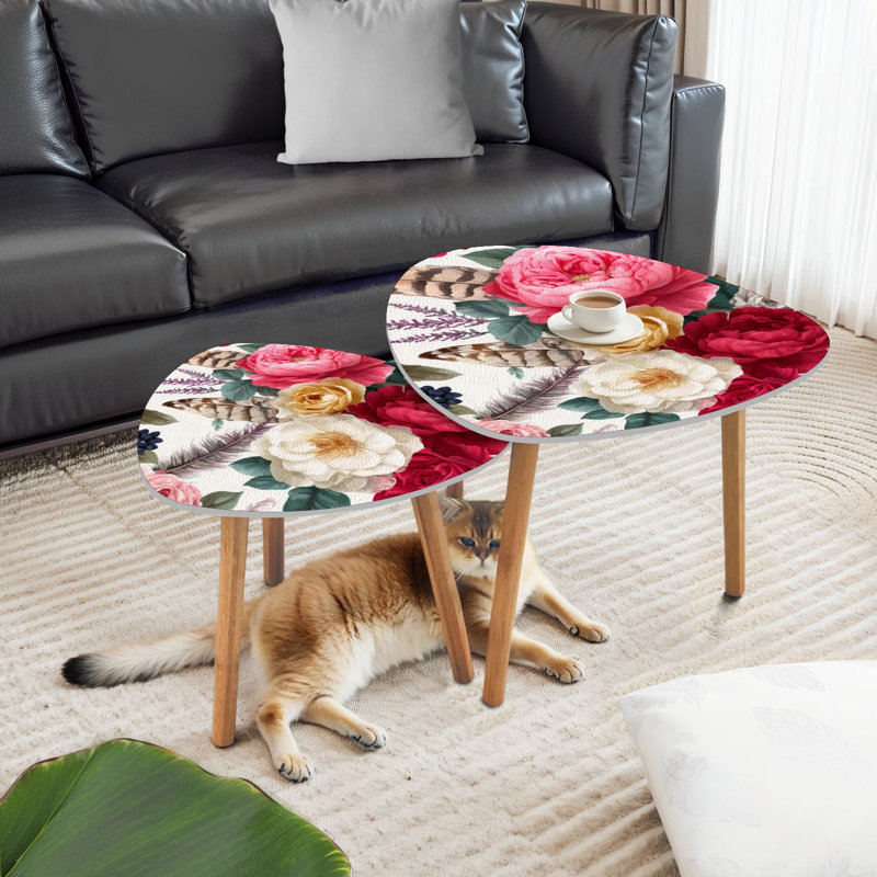 Ensemble de 2 tables basses gigognes Triangle