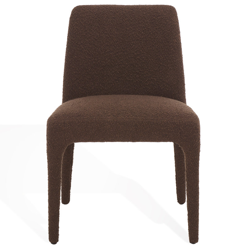 Reginbert 18.9'' H Boucle Upholstered Side Chair, Dark Brown