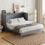 Grand lit escamotable avec grands tiroirs, gris