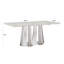 Table de salle à manger en marbre pour 6 personnes, table de salle à manger rectangulaire en faux marbre 70 po avec base en acier inoxydable à finition miroir, table de cuisine moderne en marbre de grande taille (table seulement)-81457984-81457987