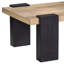 Table basse Bonne, plateau rectangulaire de 60 pouces de largeur, chêne blanc fabriqué à la main et noir sablé