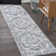 Mahinudin Bold Distressed Medallion Low-Pile Machine-Washable Cream/Blue Rug