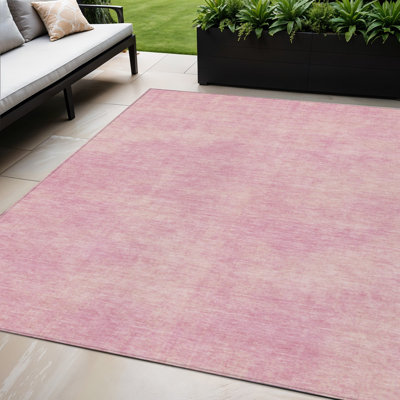 Tapis rose lavable intérieur / extérieur 5 pi x 8 pi HomeRoots