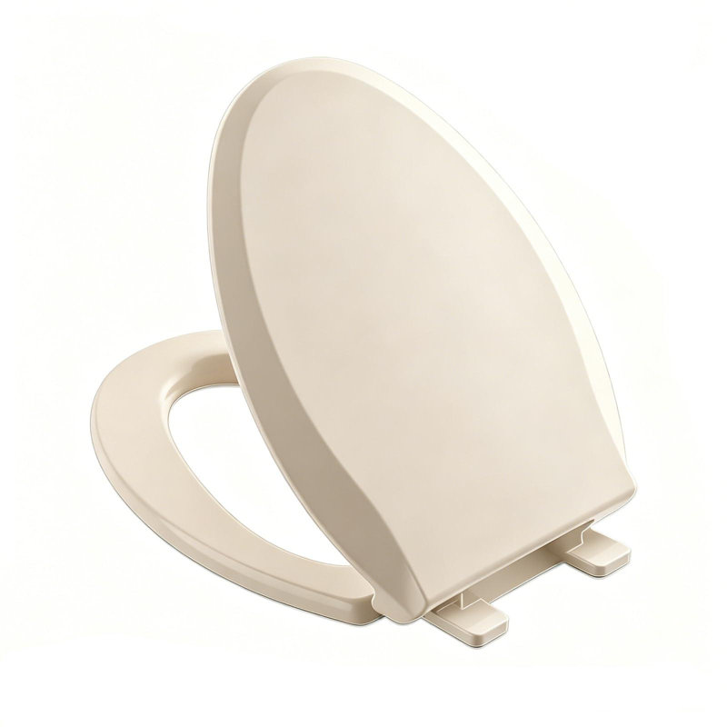 Toilet Seat Elongated Toilet Seat 18.5inch(Almond), Almond