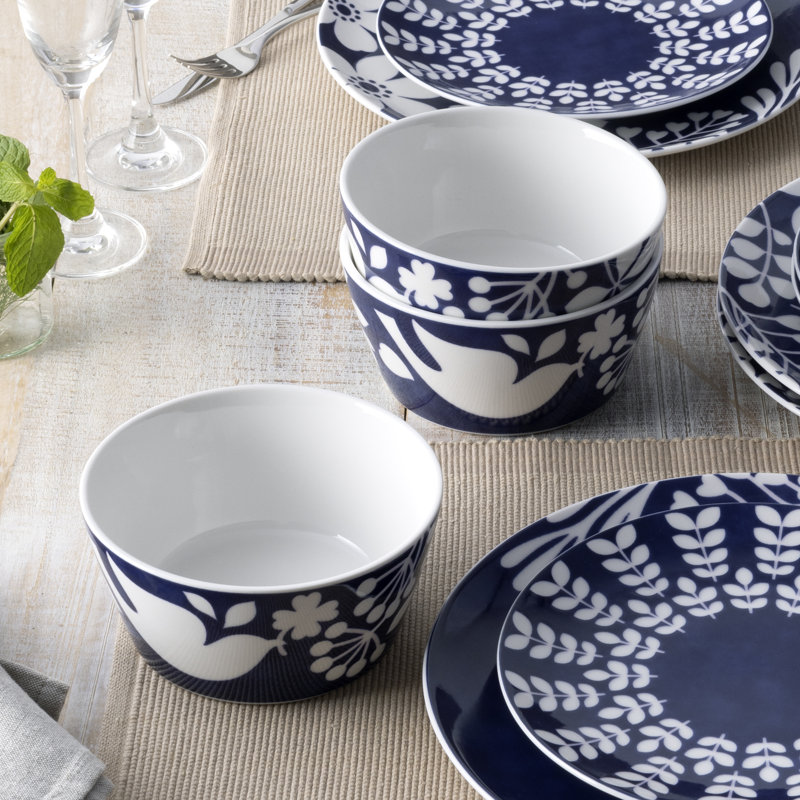 Noritake Bluefjord Set Of 4 Cereal Bowls, 6", 25 Oz.
