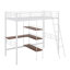Un lit mezzanine en métal de taille simple avec un bureau intégré et des tablettes pour plus de fonctionnalité et de commodité-193155831