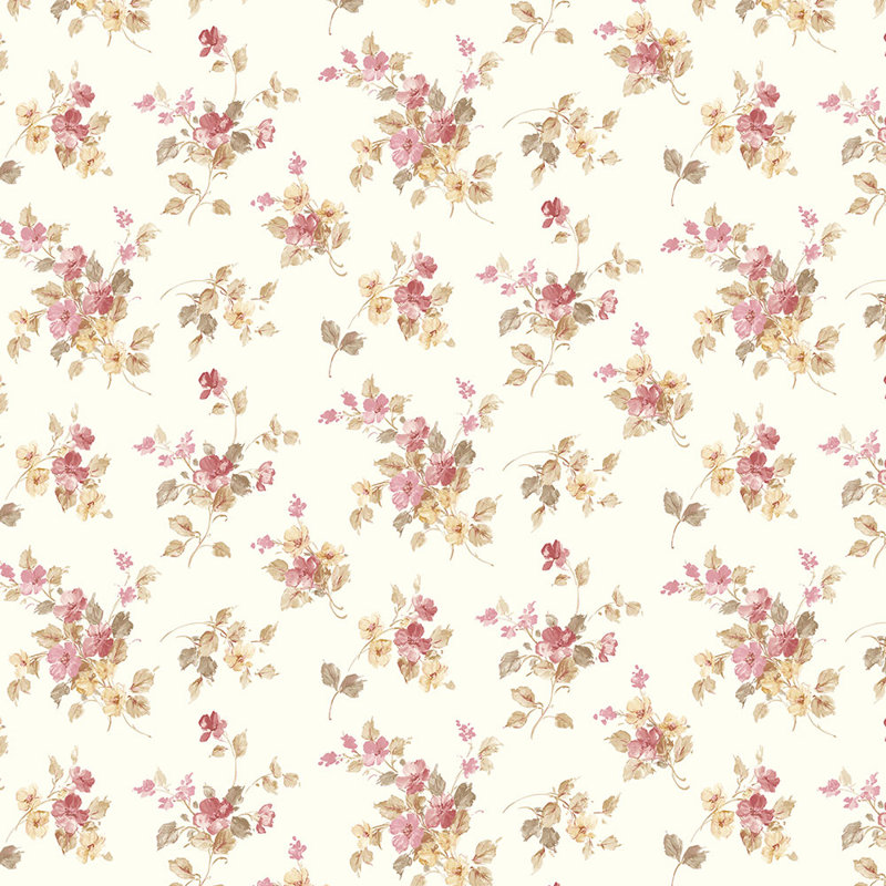Rouleau de papier peint floral classique L 32,7 pi x l 20,5 po Fort Lauderdale, Rouge